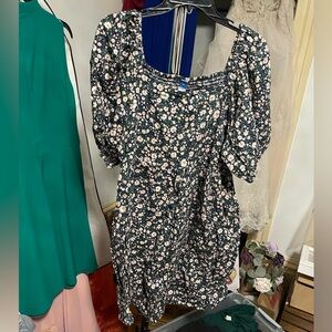 Old Navy Black and White Floral Mini Dress